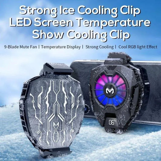 CoolCore RGB Mobile Phone Cooling Fan with Temp Display