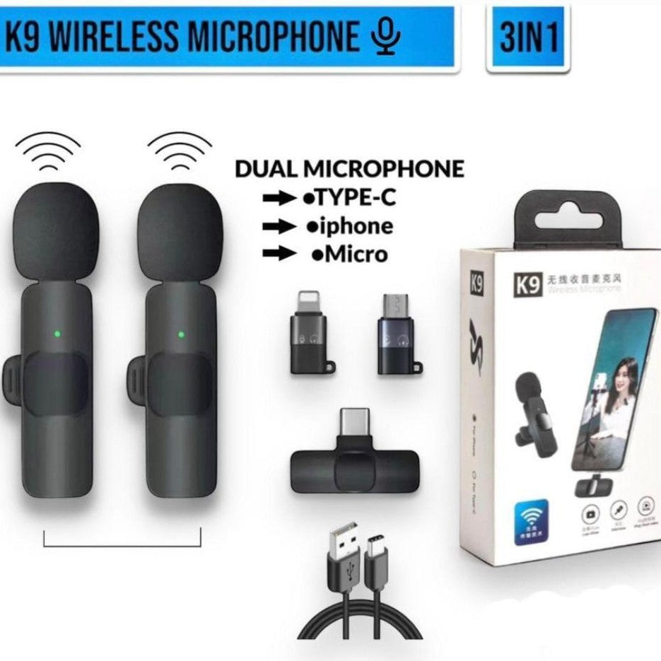 K9 Pro Wireless Smart Microphone – Active Noise Cancellation Edition
