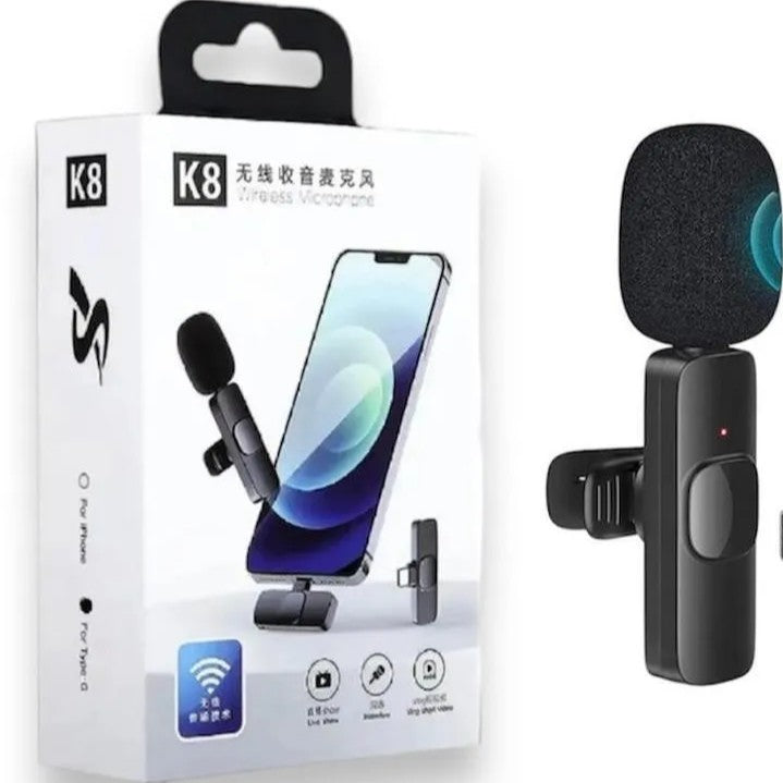 K8 Pro Wireless Lavalier Microphone 3-in-1 Noise Reduction