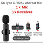 K8 Pro Wireless Lavalier Microphone 3-in-1 Noise Reduction