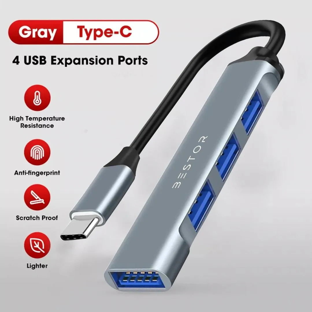 HubX Pro 4-in-1 USB-C Multiport Hub – Space Gray Edition