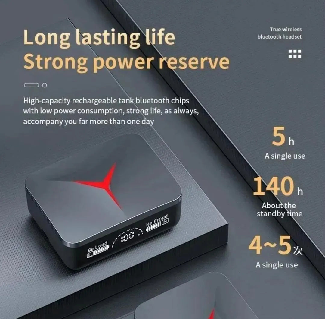 M90 Pro PowerBuds Wireless Earbuds – Black Edition