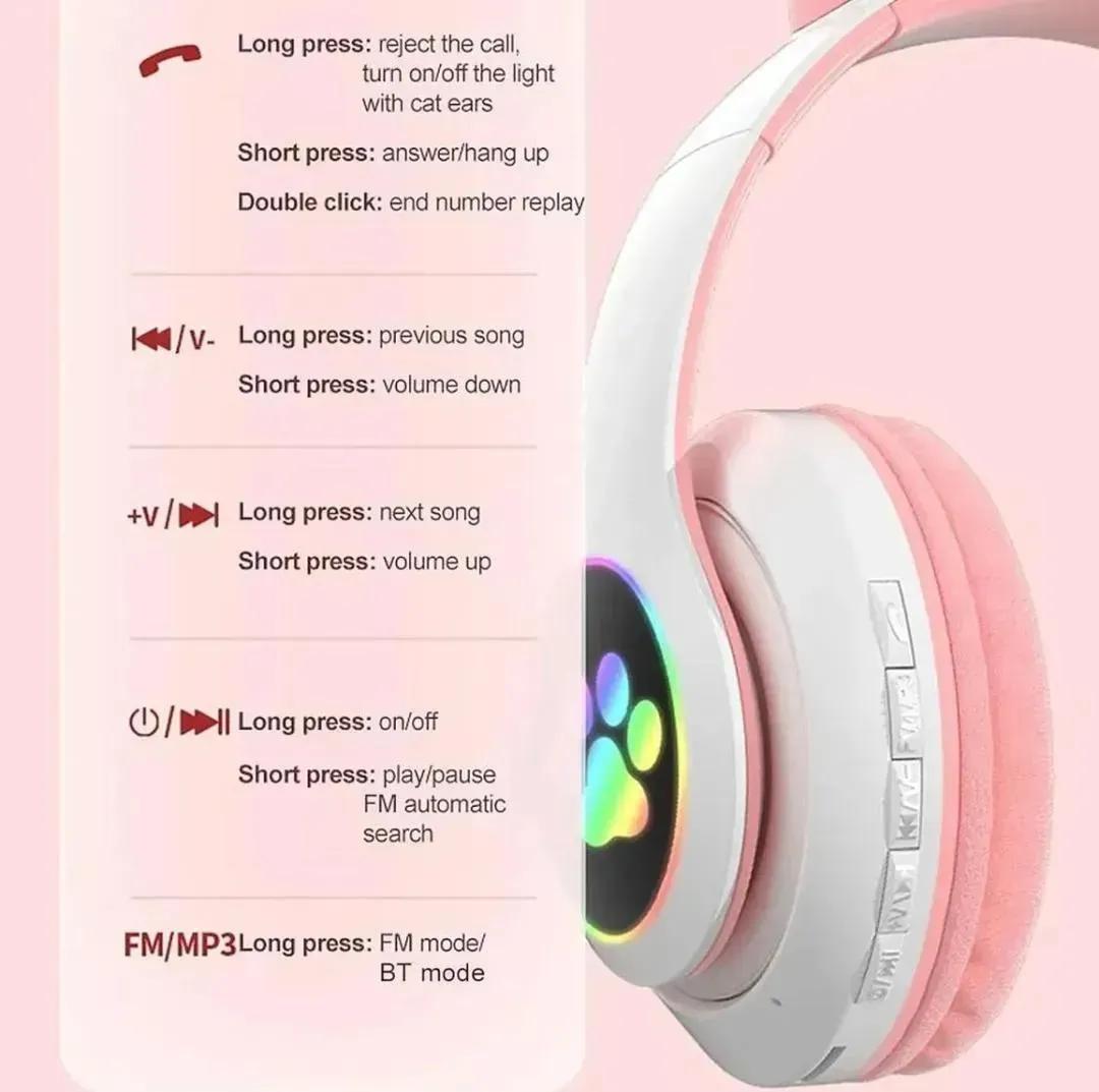 LumiKitty GlowCat Wireless LED Headphones
